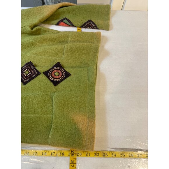 NWT Carson Womens Green Wool Jacket Medium Funky Buttons - Picture 6 of 8